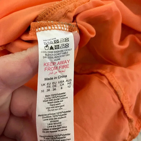 Prettylittlething Orange floral print frill hem bodycon dress - Picture 11 of 11